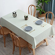Tavolo con tovagliato PVC impermeabile, lavabile, resistente all'olio, impermeabile all'acqua di scarico e senza pieghe, per uso domestico, cucina, festa e all'aperto - Piccolo elegante verde - 140*220