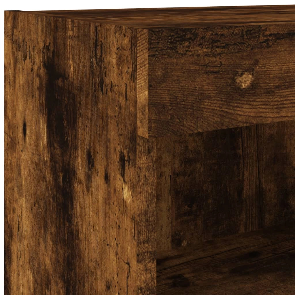 Mobile TV multimediale scaffale TV credenza mobile TV sala da pranzo soggiorno camera da letto con illuminazione a LED 8 pezzi rovere affumicato legno ingegnerizzato marrone 02_0029479
