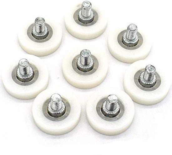 Katrol in plastica con dado e rullo in gomma per printer, cassetti o frigoriferi, dimensioni 6 mm x 25 mm x 7 mm