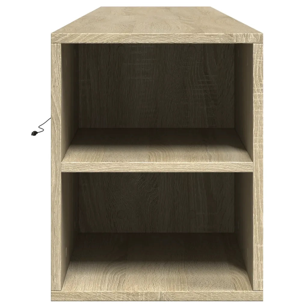 Mobile TV a Parete con LED-Mobile TV a Muro Rovere Sonoma 180x31x39,5 cm
