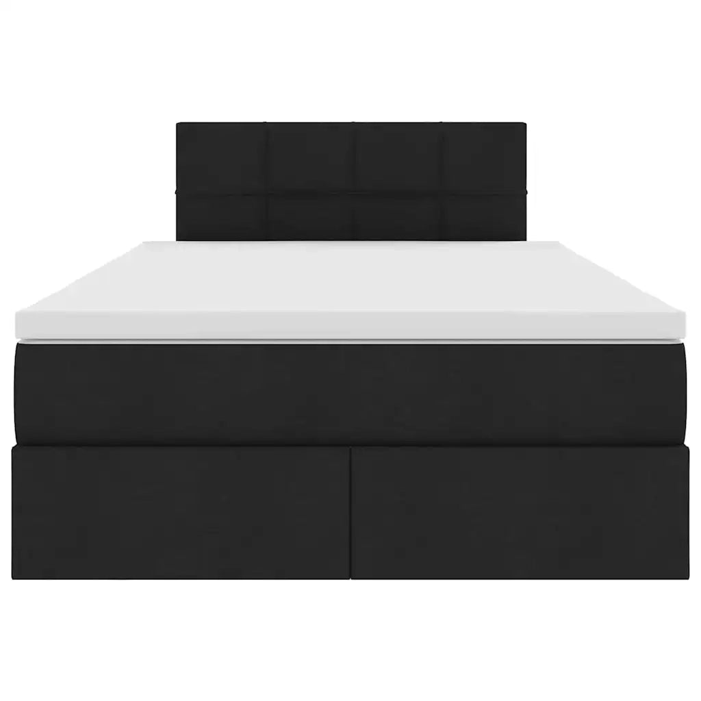Letto con contenitore e materasso Nero 120 x 200 cm