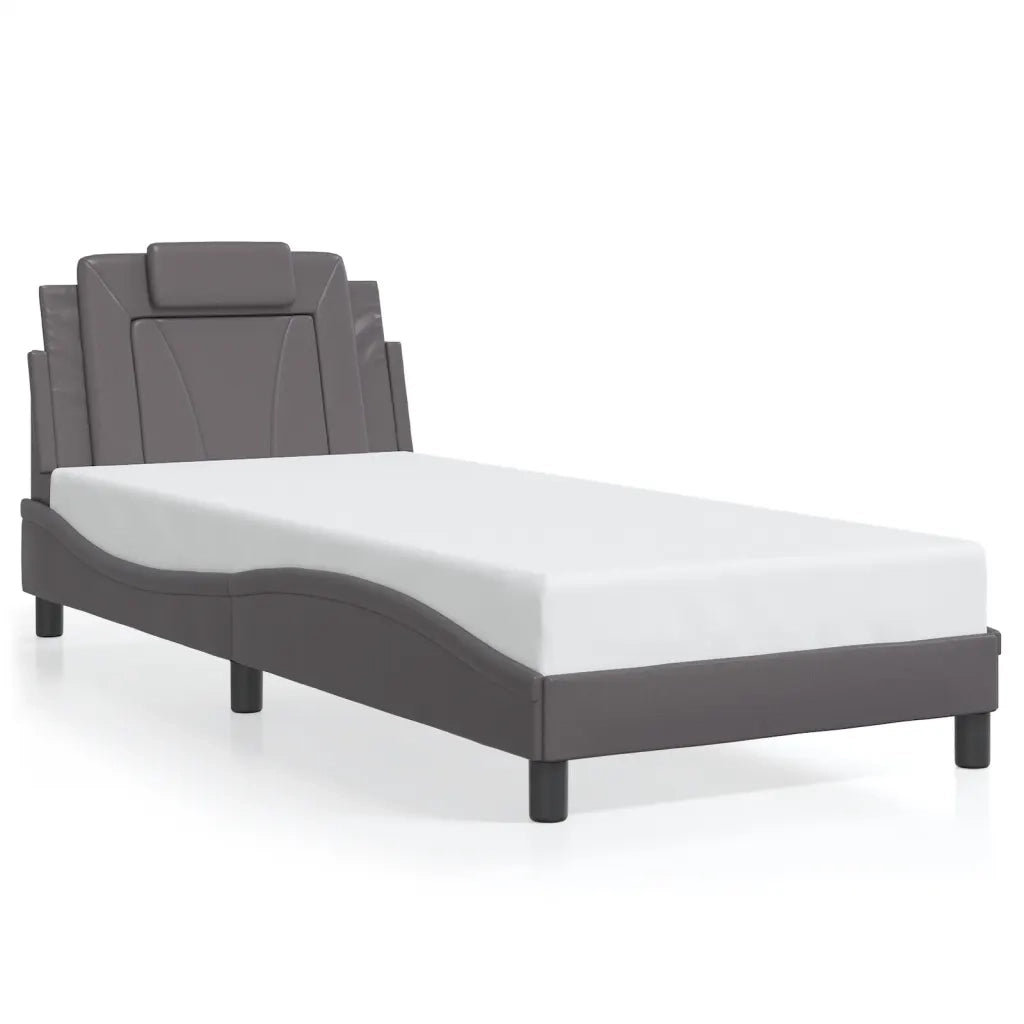 Giroletto Viana con LED senza Materasso-Struttura Letto Grigio 90x200 cm