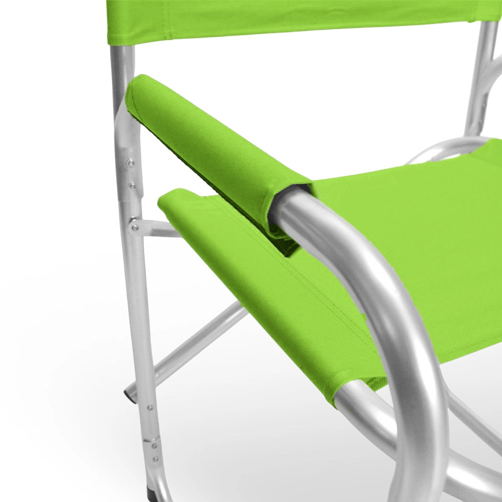 Sedia relax pieghevole Regista in alluminio con rivestimento in textilene verde