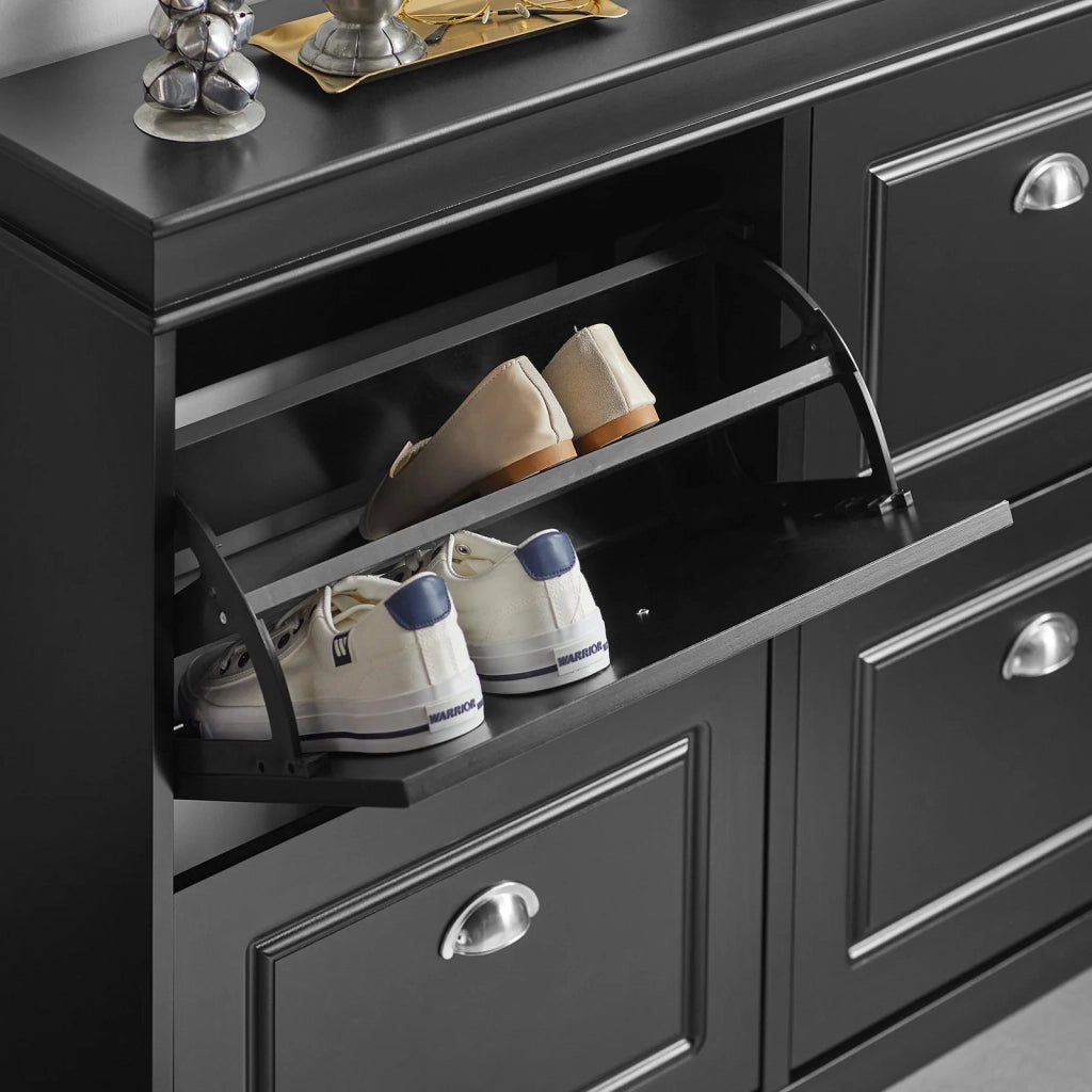 Scarpiera salvaspazio Slim Mobili per Scarpe Serie Scarpiere 105x24x83cm Nero FSR79-SCH