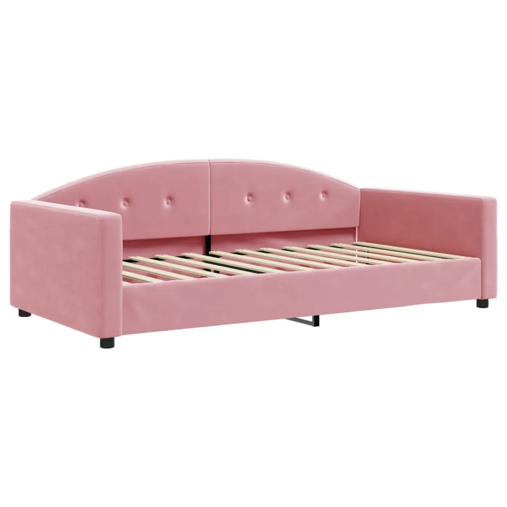 Divano letto | Sof¨¤ letto | Letto singolo con Materasso Rosa 100x200 cm in Velluto