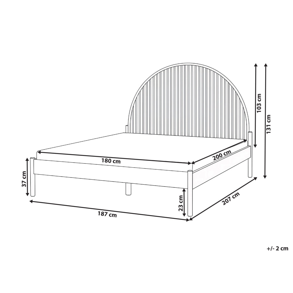 Letto in legno di pino marrone chiaro con rete da 180 x 200 cm finitura naturale stile scandinavo