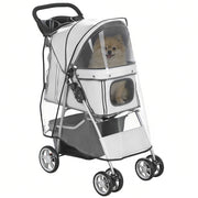 Passeggino per Cani Pieghevole con Copertura ¨C Zephmum ¨C Grigio