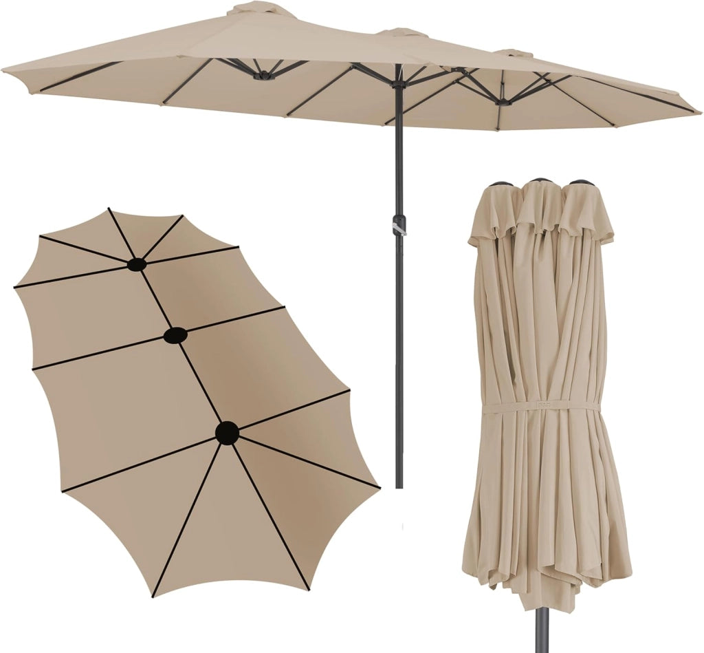 ® Ombrellone UV 80+ XXL 460x270 cm Idrorepellente con Manovella inlc. Custodia Parasole Giardino Terrazza