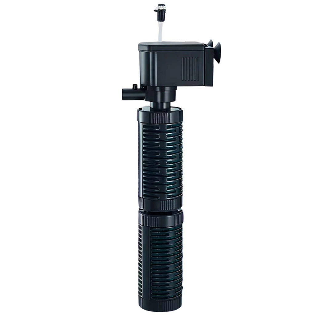 Pompa di filtraggio sommergibile 3 in 1 da 14 W per acquario, portata 1020 l/h Nero Avizar