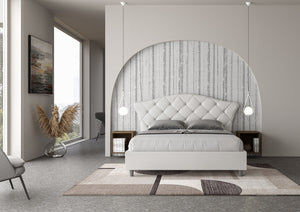 Letto Matrimoniale 160x200 cm con Rete e Contenitore Langre Similpelle