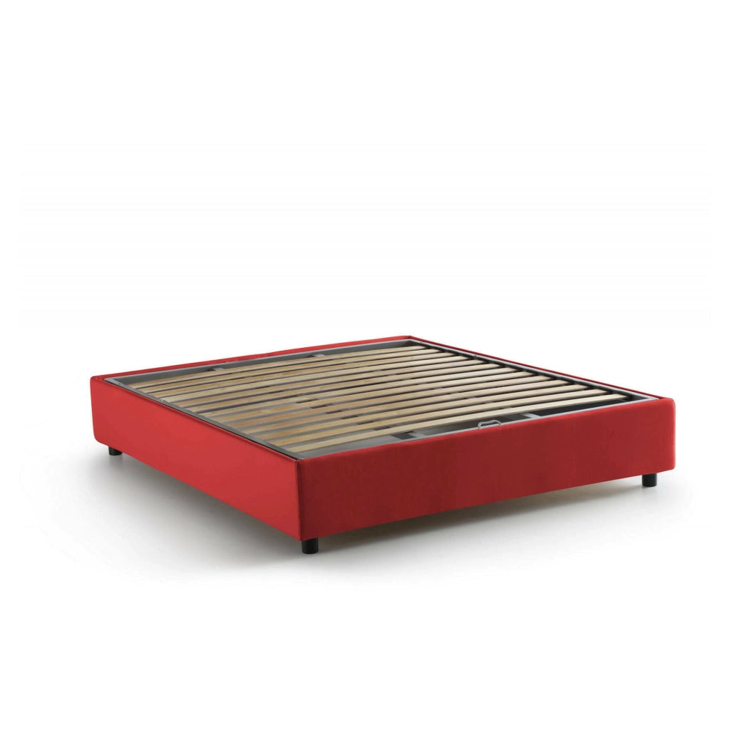 Letto Matrimoniale Alaska, Letto Matrimoniale Sfoderabile Made in Italy, Rosso