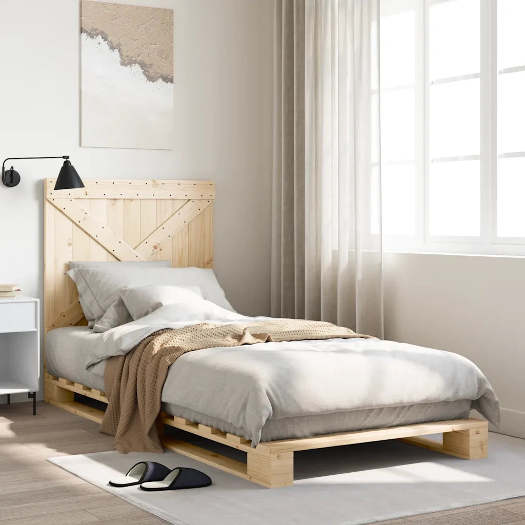 Giroletto con Testiera 90x200 cm in Legno Massello di Pino 3281568