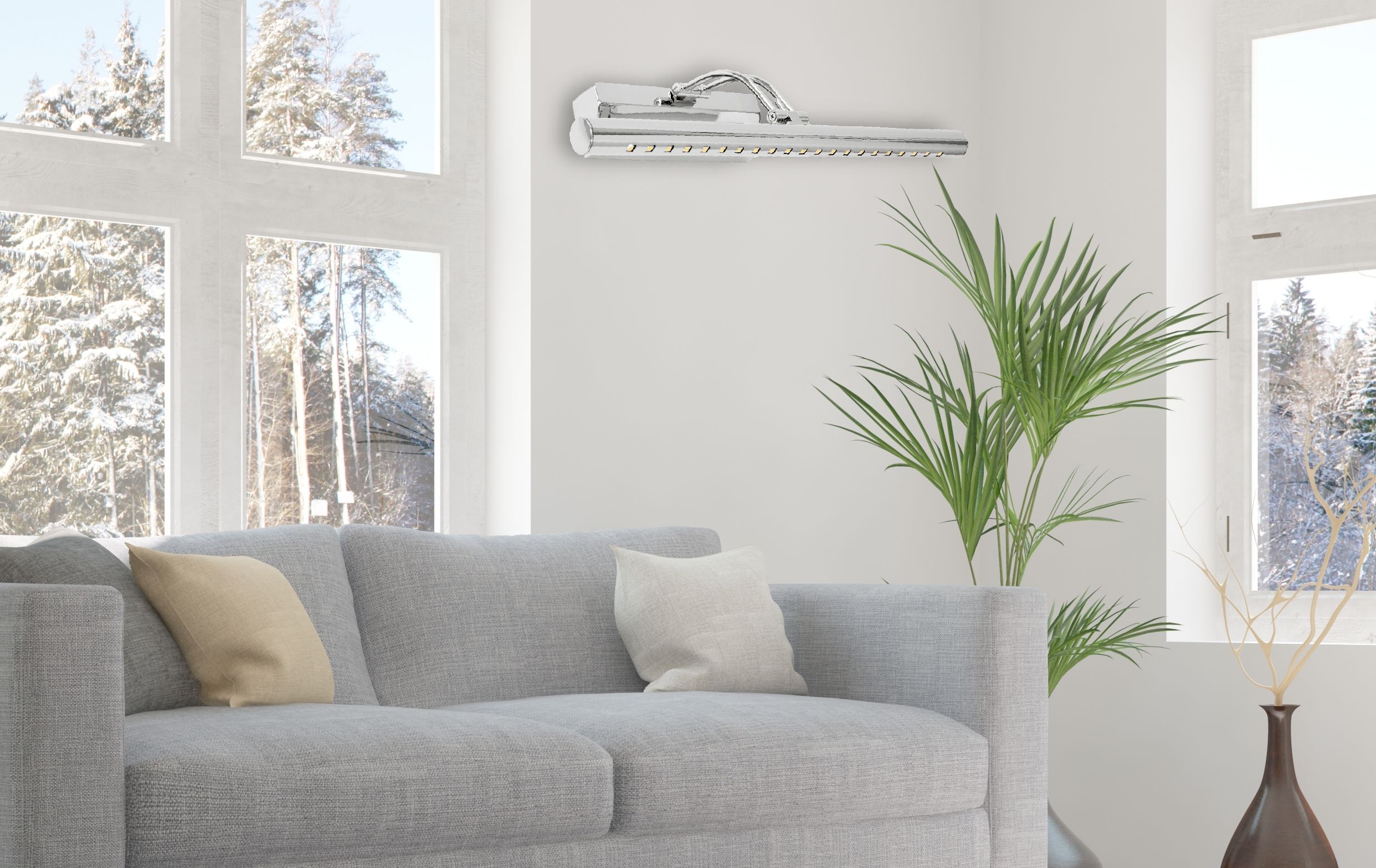 Lampada Da Parete Da Bagno Led Sopra Specchio 5w 40cm APP364-1W Cromo