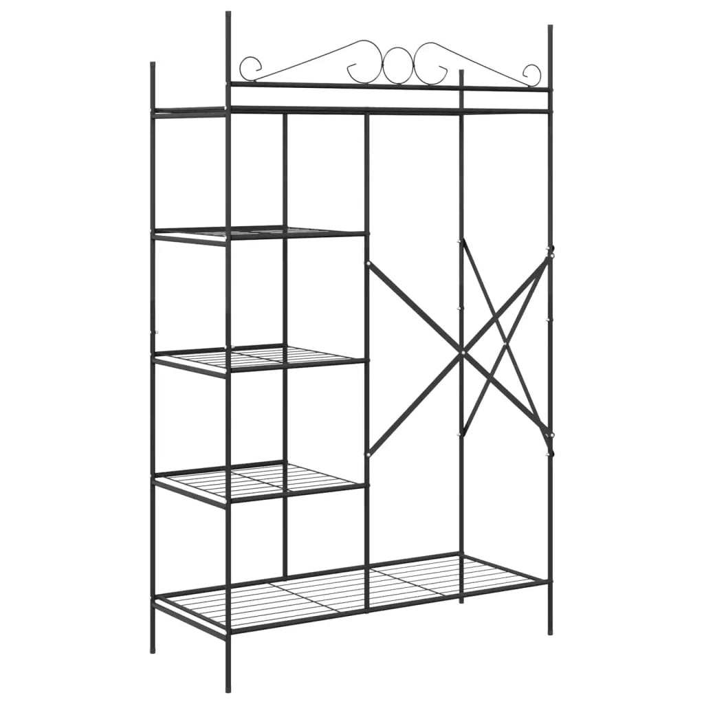 Armadio Aperto con lo scaffale Nero 104,5 x 45 x 172 cm Acciaio CFW7617052