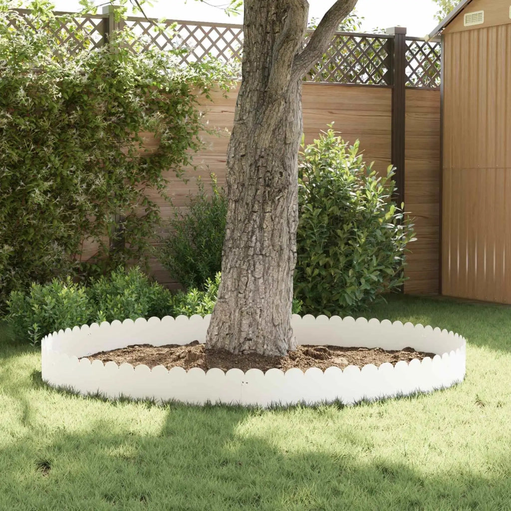 Bordura per Prato 30 pcs 103 x 25 cm Acciaio Bianco 8008698