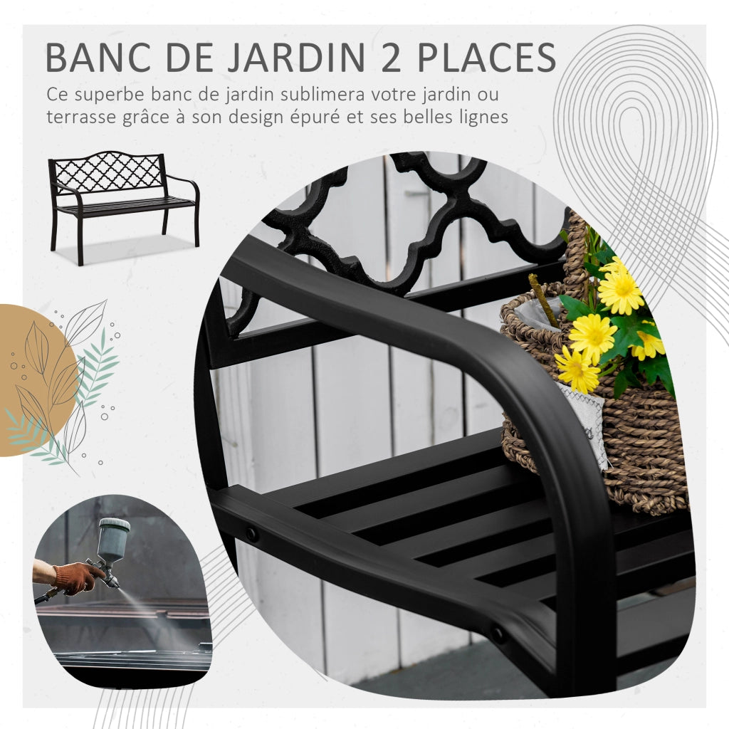 Panchina da Giardino 3 Posti ¨C Zephmum ¨C Grigio Antracite 128x60x89 cm