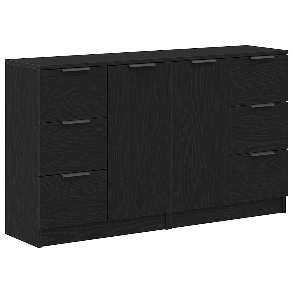 Credenza Rovere Nero 120 x 30 x 70 cm Legno multistrato 3333072