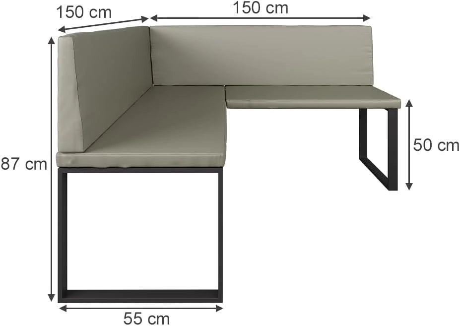 Vicco panca ad angolo Ravon, Cachemire, 150 x 150 cm