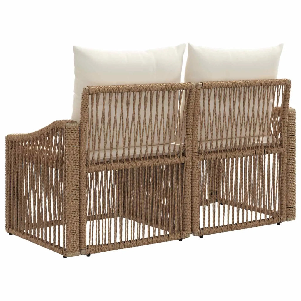 Divano da giardino 2-Numero di posti Beige polyrattan 42026709