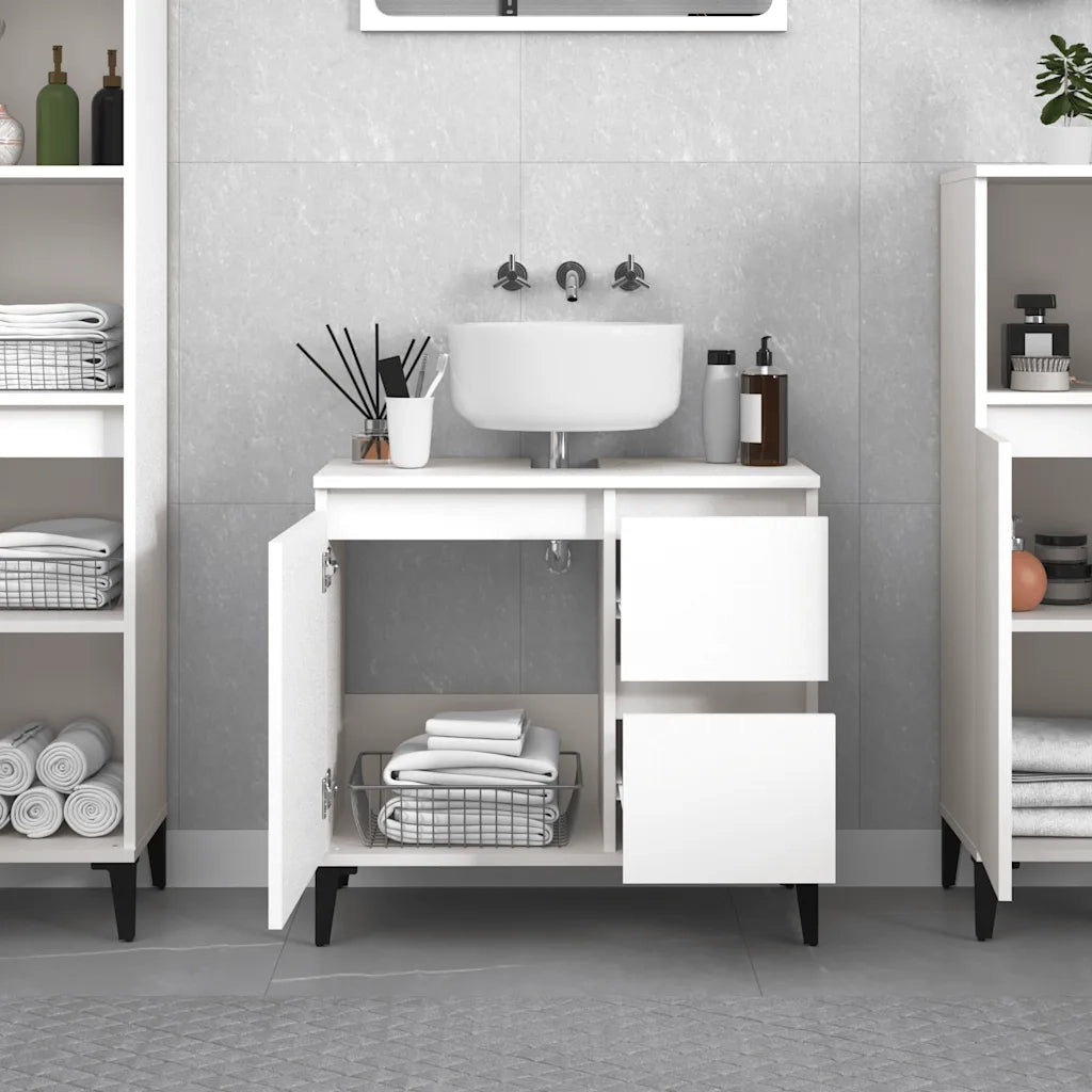 Armadietto da Bagno Bianco 65x33x60 cm in Legno Multistratocod mxl 126257
