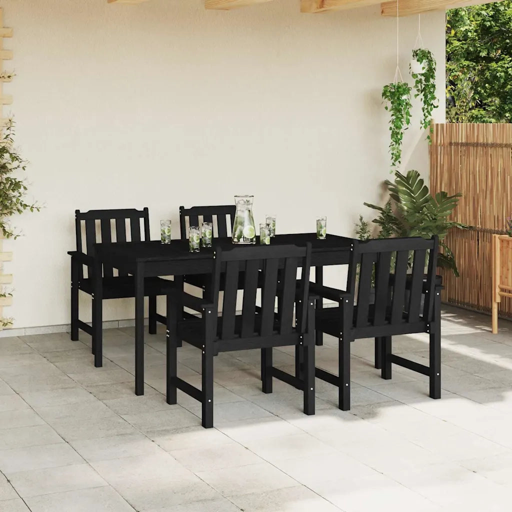 Sedia da Giardino 4 pcs Nero 65.5 x 59 x 88 cm Polietilene 3335796