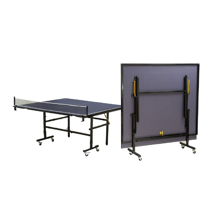 Tavolo da Ping Pong Pieghevole con Tendirete per Interni Blu