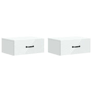 Mobiletto da notte a muro 2 pcs Bianco 49 x 34,5 x 20 cm