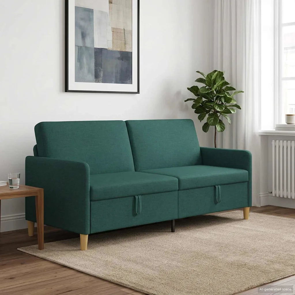 Divano con Storage Verde Scuro 192 x 78 x 87 cm Poliestere 42036980