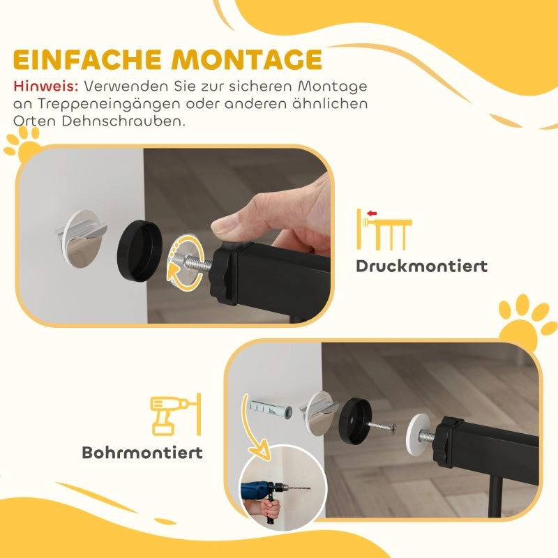 Barriera estensibile a forbice regolabile con chiusura doppia per porte e scale in plastica nera