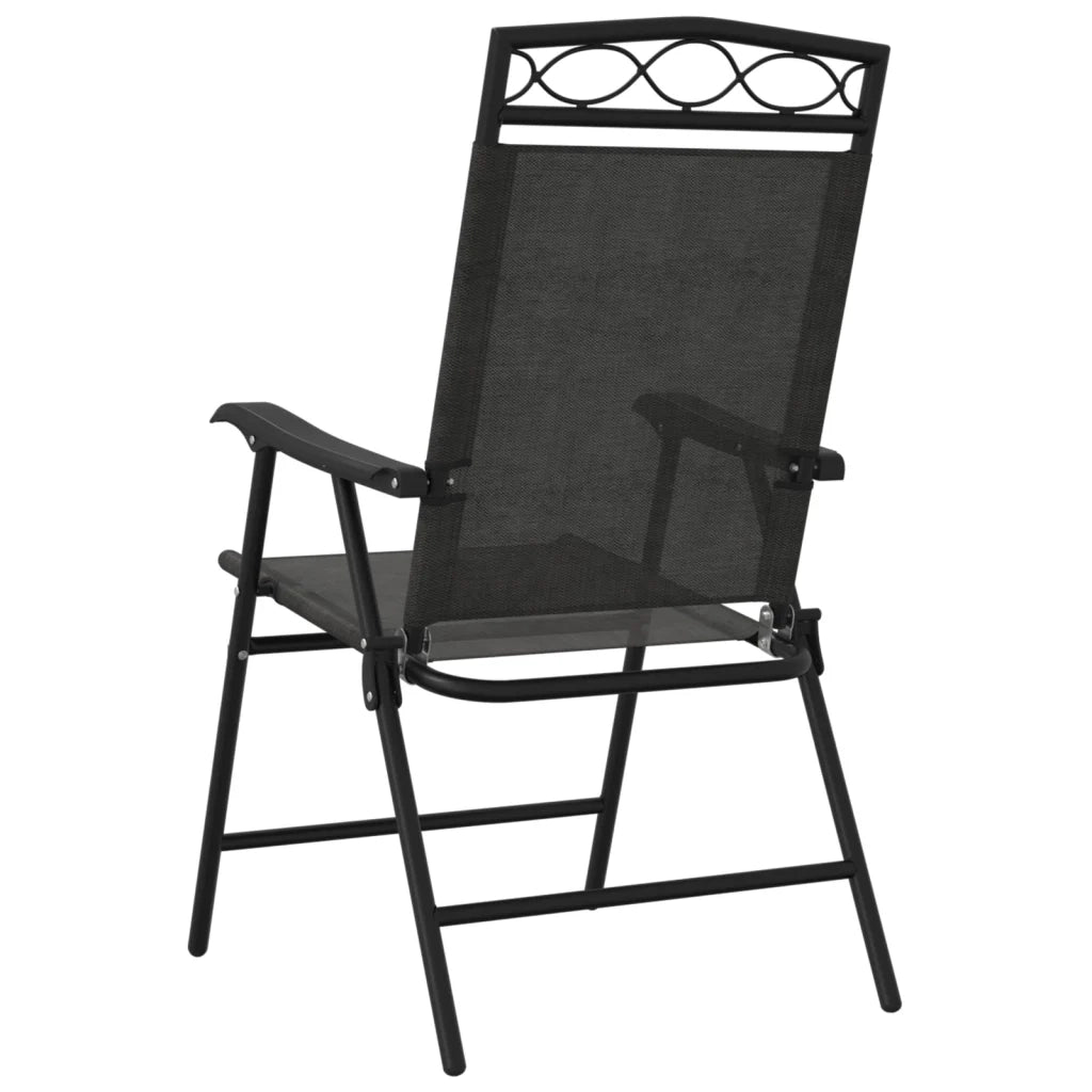 Sedie Giardino Pieghevoli 4 pz Grigio Mélange Acciaio Textilene 3157293