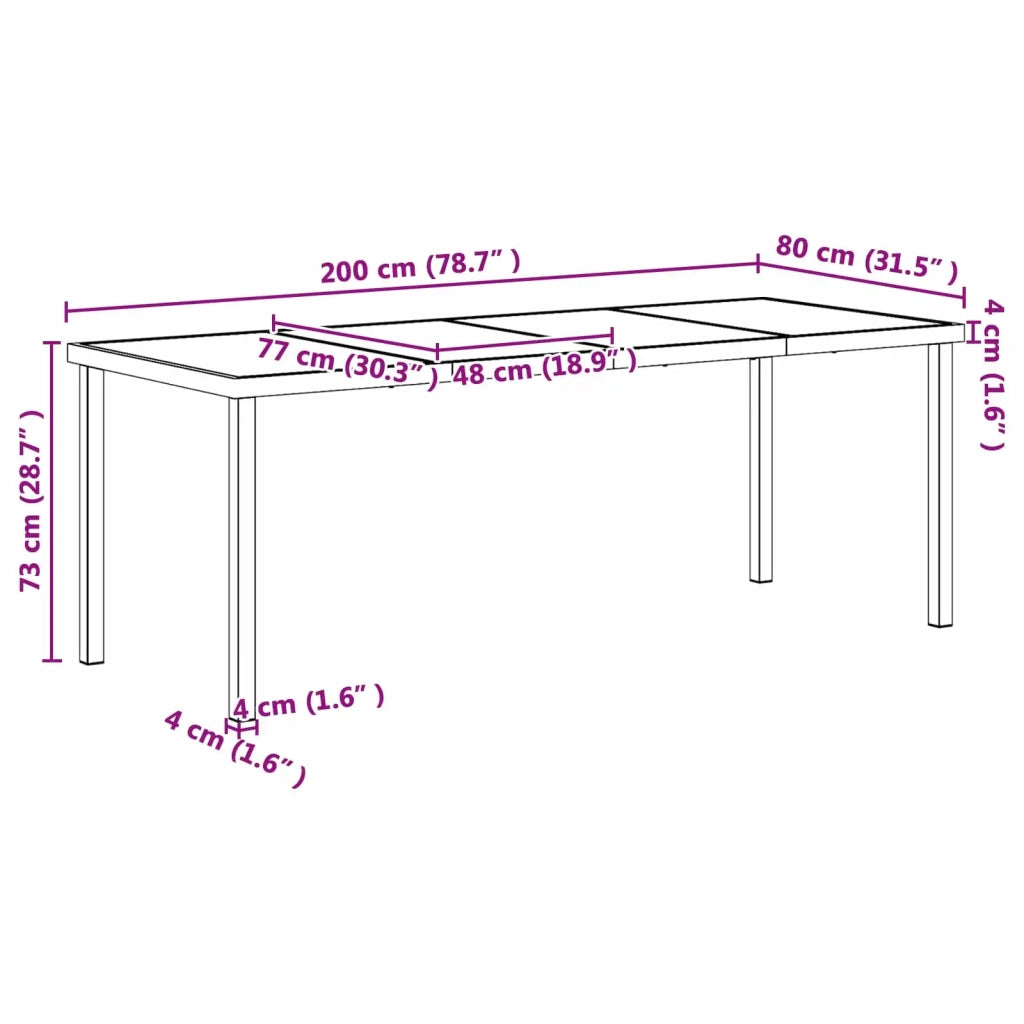 Set da Pranzo per Giardino 19 pz Nero polyrattan 3422840