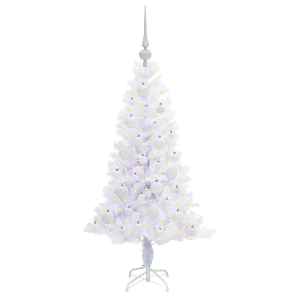 Albero di Natale | Decorazioni natalizie artificiale Bianco 120 cm PVC e Acciaio