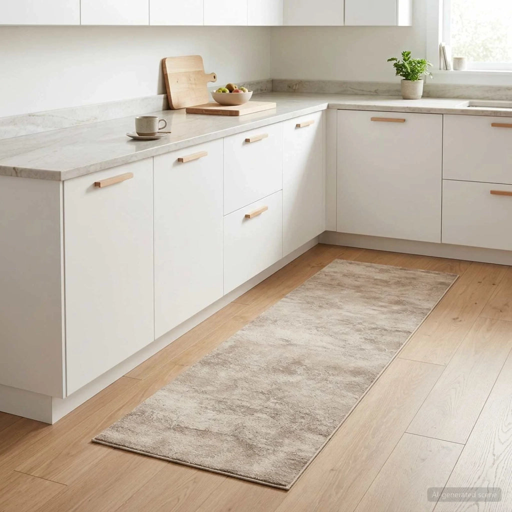Tappeto da Cucina Cemento beige 150 x 45 cm 100% Poliammide 42045701