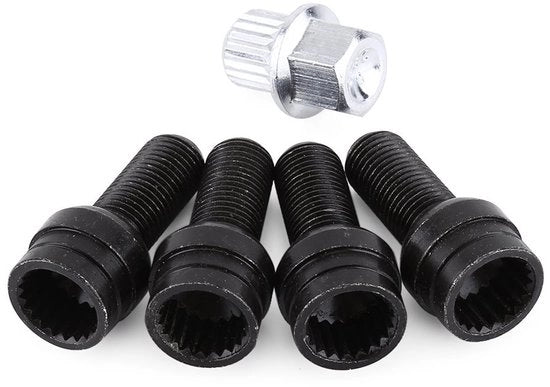 M14*1,5mm Wielbouten 4+1 - Stang Wielbout - Mutter - Chiave - Veicoli Universali - Installazione Facile