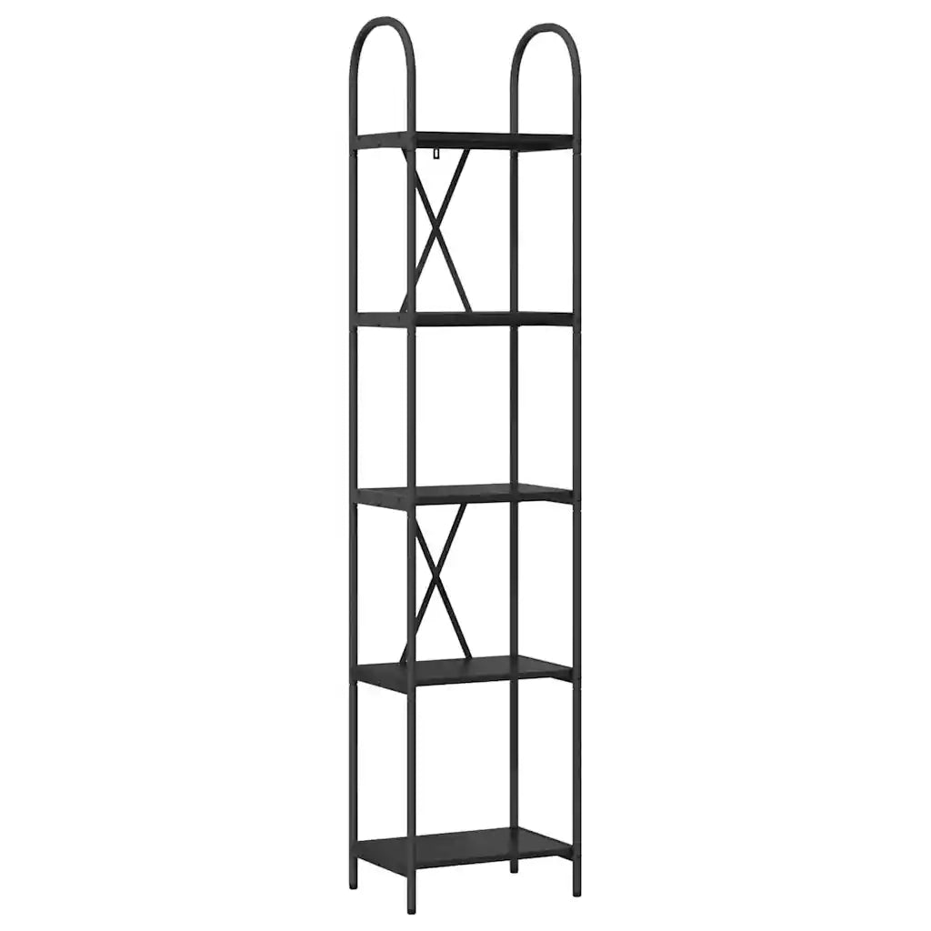 Libreria-Scaffale per Libri-Mobile di Stoccaggio Rovere Nero 40 x 30 x 183 cm Legno multistrato 897537