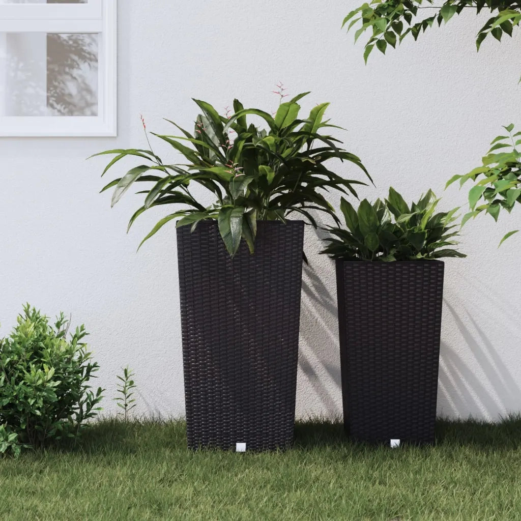 Fioriera con Interno Rimovibile Antracite 21 / 49 L PP Rattan 364675