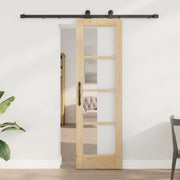 Porta scorrevole  con set di hardware 'ORKDAL'Legno massello e vetro