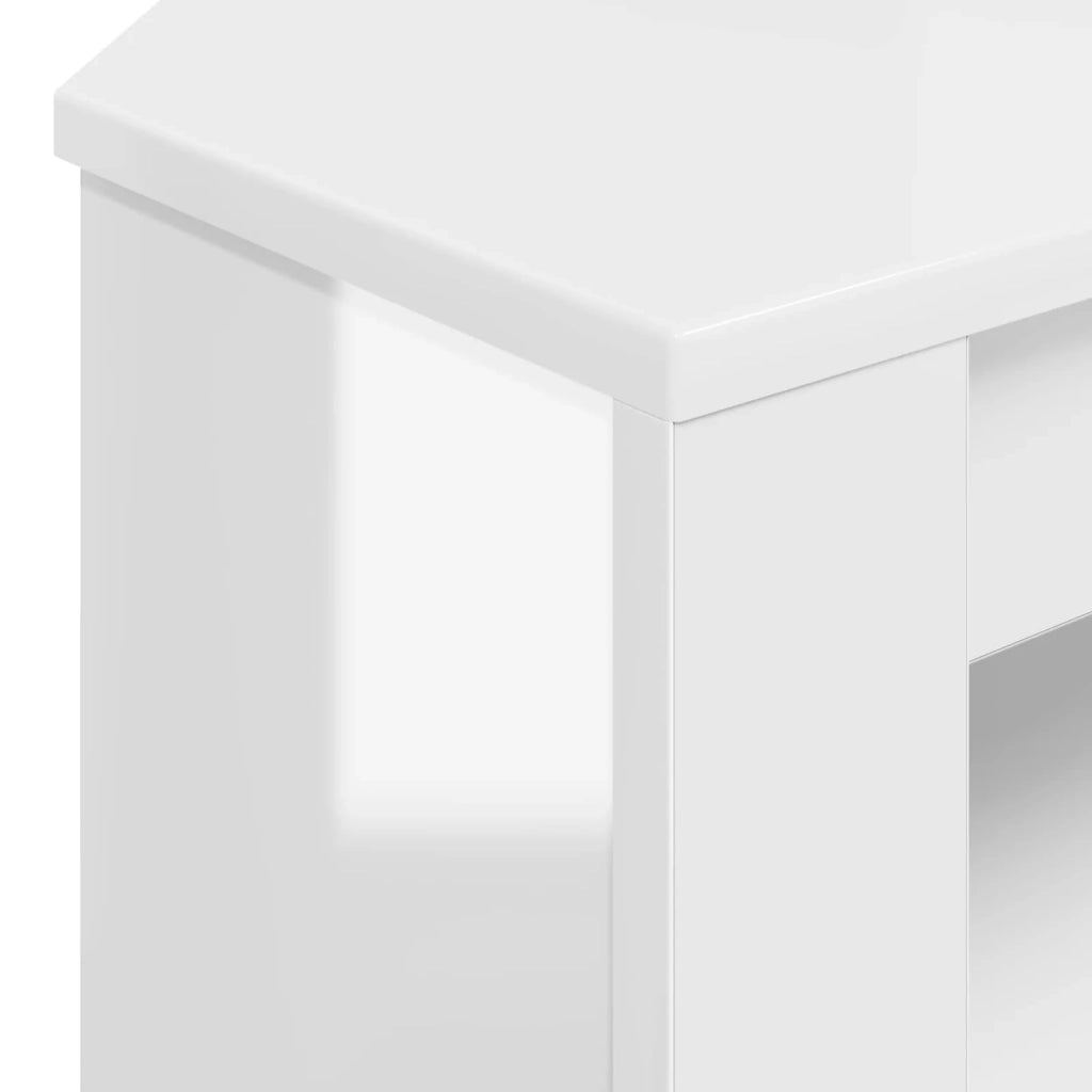 MobileTVAngolare 102 x 40,5 x 45 cm Bianco ad Alto Lucido 889779
