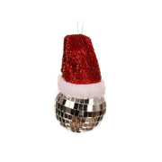 PALLINA NATALIZIA DISCO BALL CON CAPPELLINO DA APPENDERE D8CM KAEMINGK
