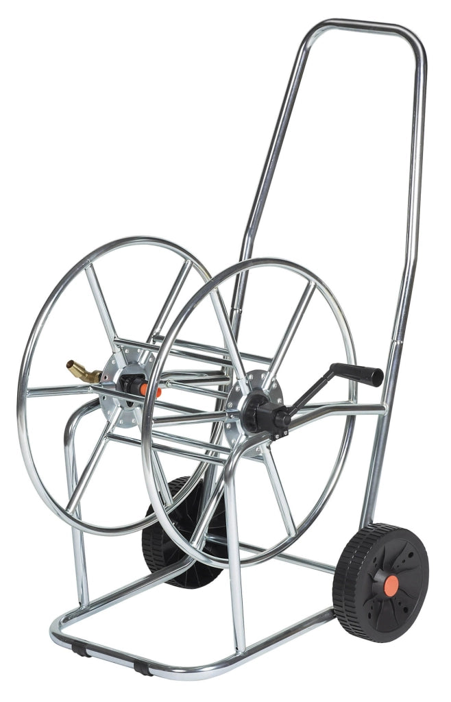 Carrello Avvolgitubo Manuale 80 mt in Acciaio Zincato Agrati Silver