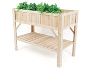 Orto quadrato in legno "Magnolia" su gambe - 115 x 57 x 90 cm - Beige