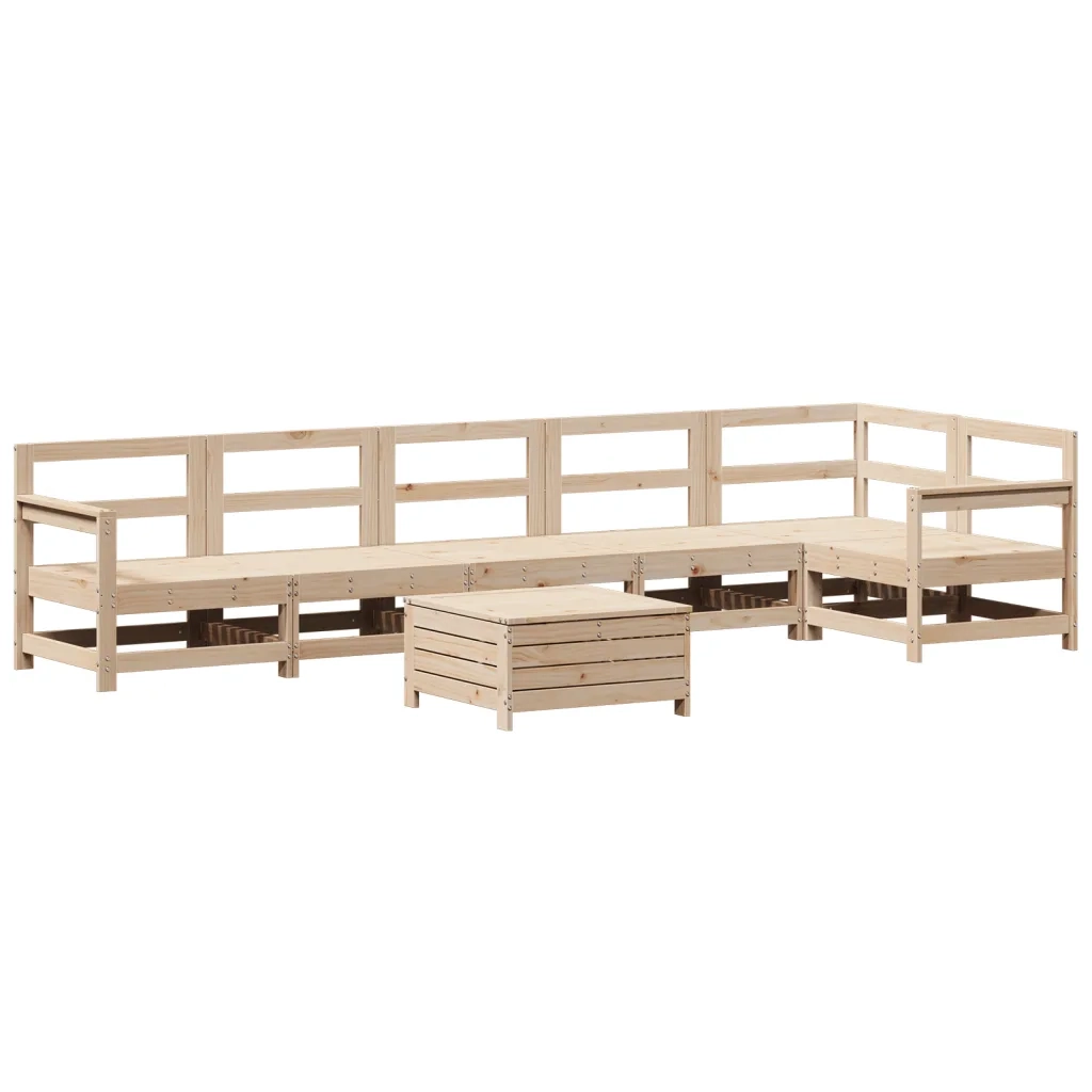 Set Divani da Giardino 7 pz in Legno Massello di Pino 3250888