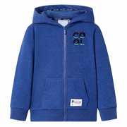 Felpa con Cappuccio e Cerniera per Bambini Blu Scuro MÃ©lange 92