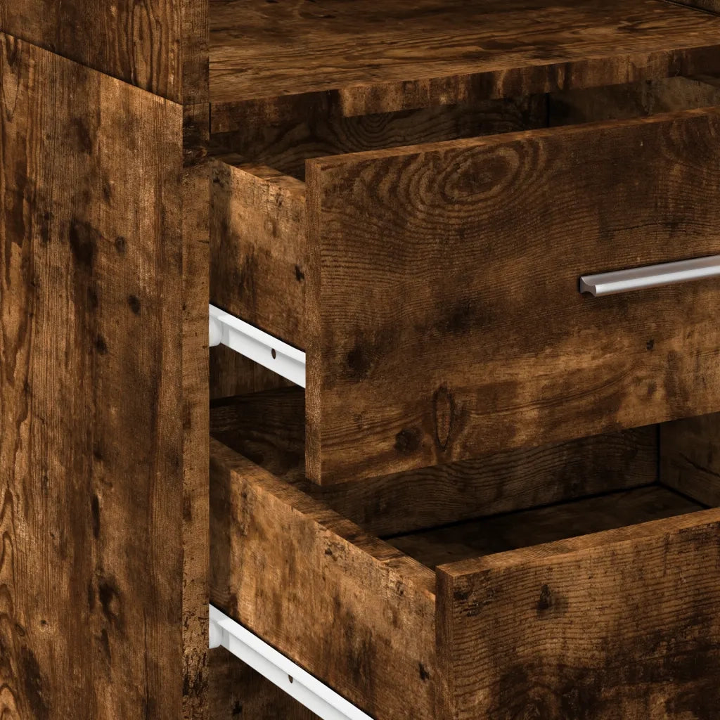 Credenza | Madia | Buffet da pranzo | Armadio da pranzo Rovere Fumo 40x42,5x185 cm in Legno Multistrato