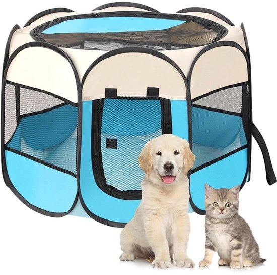 Recinzione Portatile per Cani/Puppybox - Impermeabile - Utilizzabile all'Aperto/Internamente - Adatto per Gatti/Cavie - Dimensioni 91 x 91 x 58 cm
