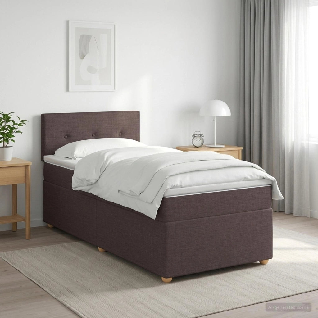 Letto box spring con materasso Marrone Scuro 80 x 200 cm 3450828