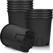Set di vaso per piante in plastica - controllo radici - set da 5 - nero - 14,2 cm