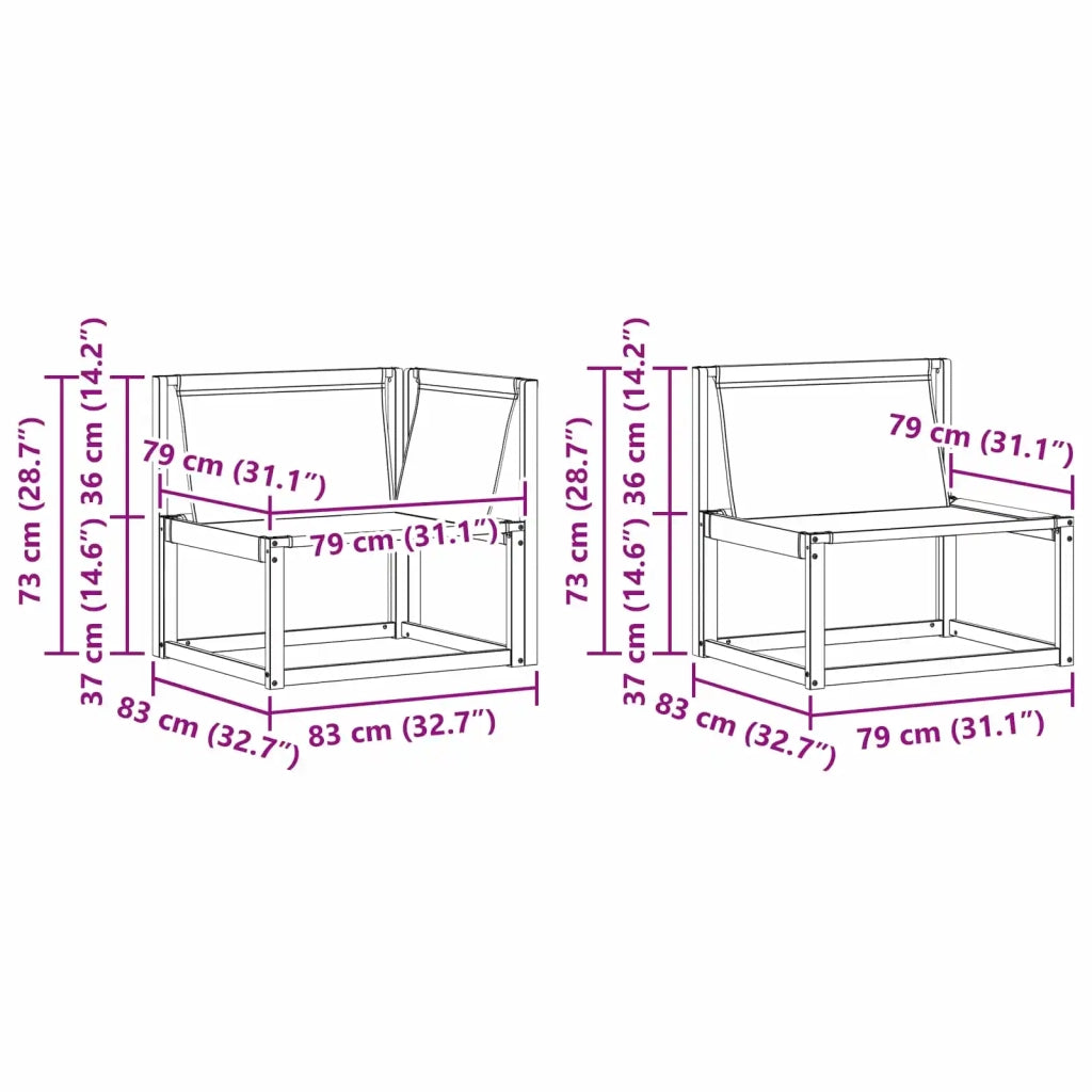 Set di divani da esterno con cuscino 6 pcs Naturale e Crema 3381430