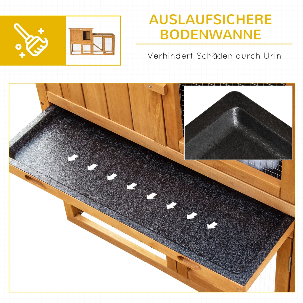 Gabbia per Animali Domestici con Recinto Esterno ¨C Zephmum ¨C Marrone 141x60x86 cm