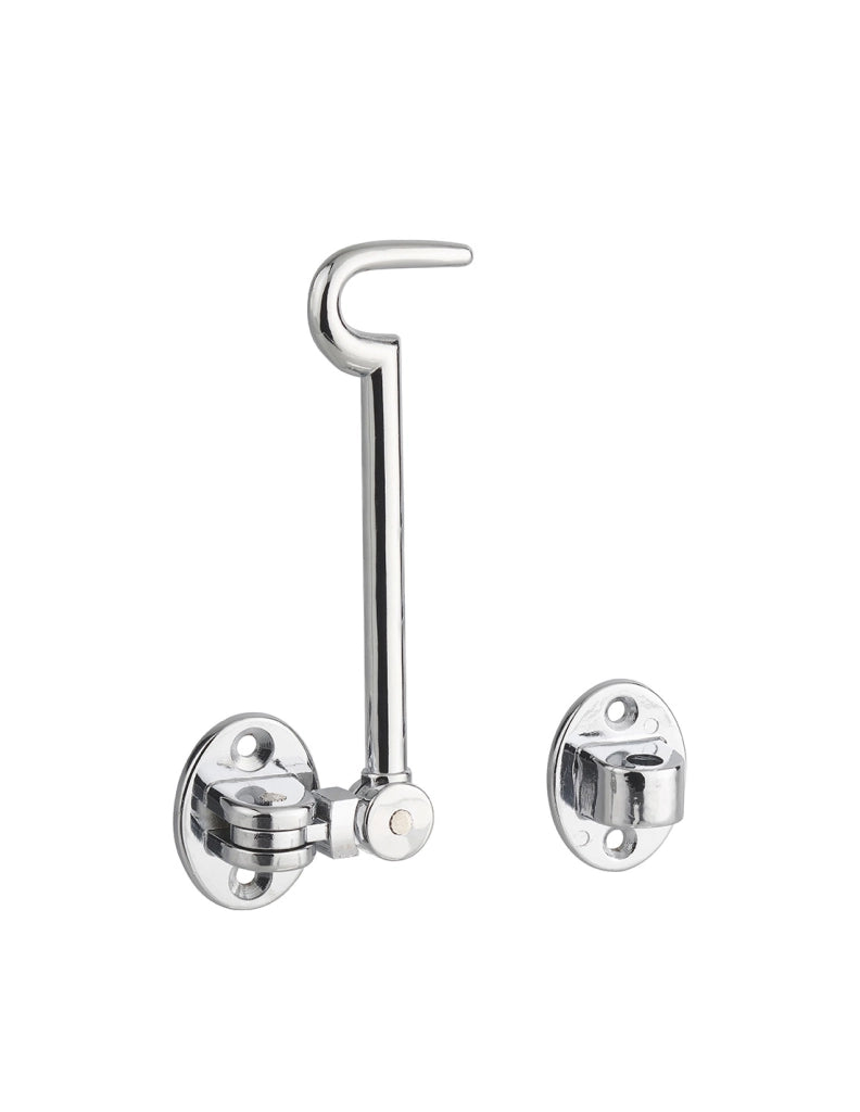 Gancio orientabile con occhiello, cromato 15cm, ferma porta, finestra, bagno - THIRARD